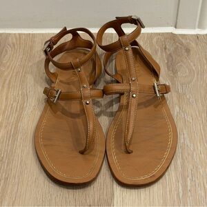 Prada Tan Leather Sandals